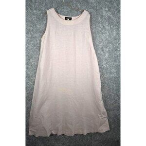 Eskander Women's Midi Dress Sleeveless Linen Pink Size 0 Lagenlook coastalcore